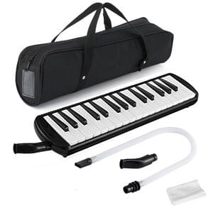 Swan7 32 Key Piano Style Black Melodica Wind Musical Instrument with Mouth Piece and Black Carry Bag